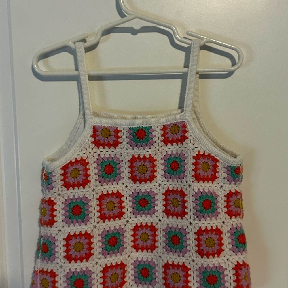 Girls Colorful Crochet Tank Top